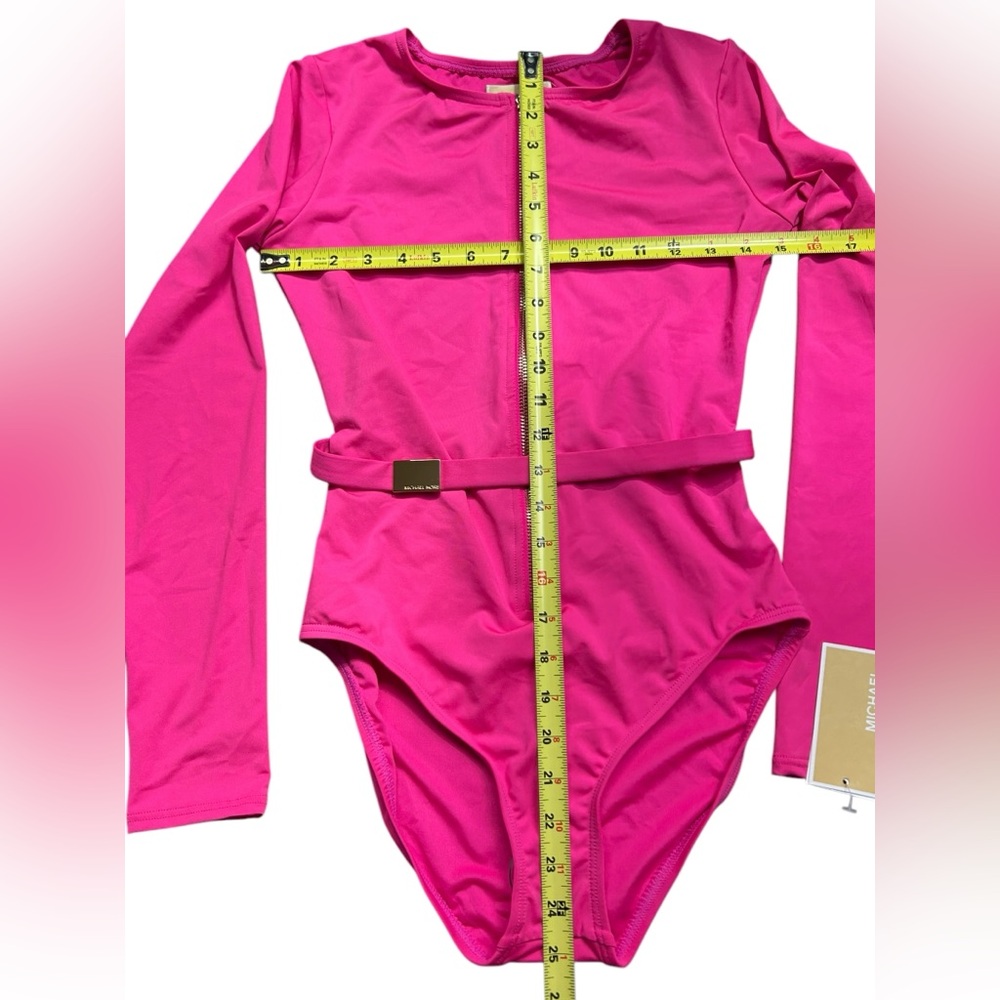 🩷 SOLD MICHAEL KORS Long Sleeve Zip Front One Piece rashguard surf swimsuit NWT - Picture 8 of 11